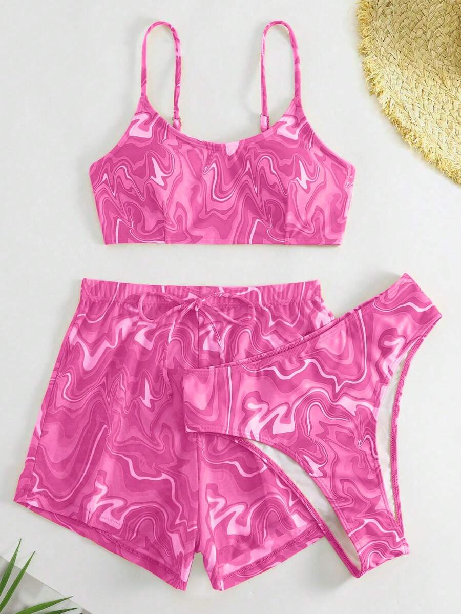 Conjunto Praia Azul Estampado com Short