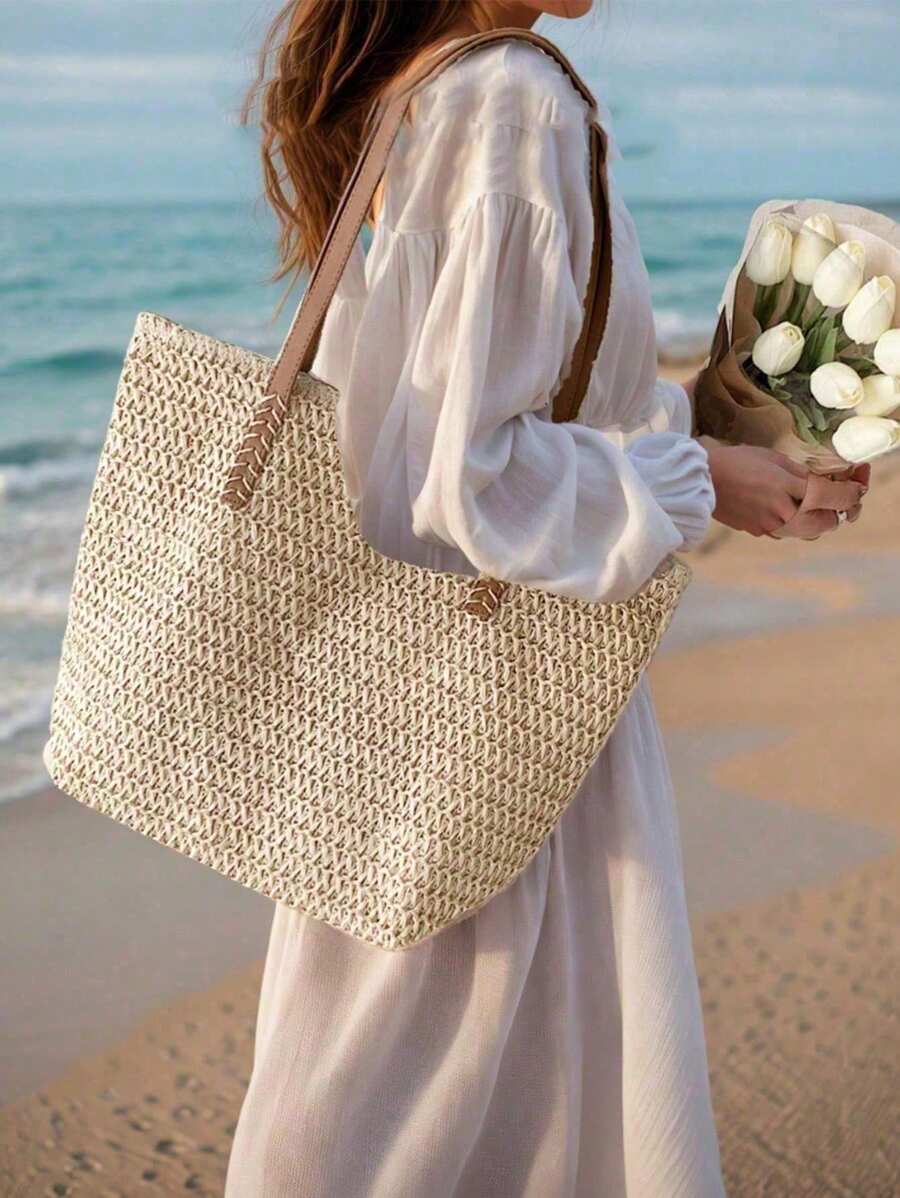 Bolsa em Palha com Alça de Ombro